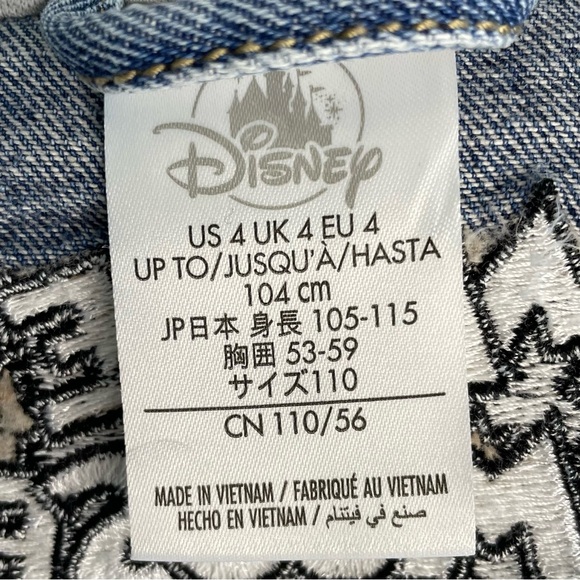 Disney Kids Mickey Mouse Denim Hooded Jacket Embroidered True Original Size 4 - Picture 12 of 16